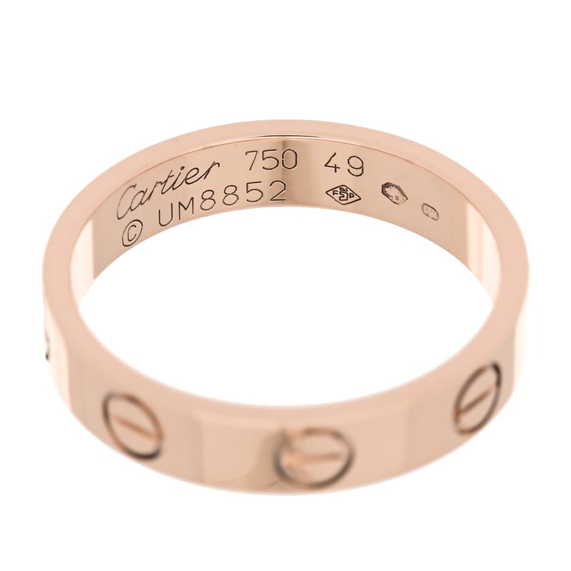 18K рожеве золото 3.5mm LOVE Wedding обручка каблучка 49 4.75