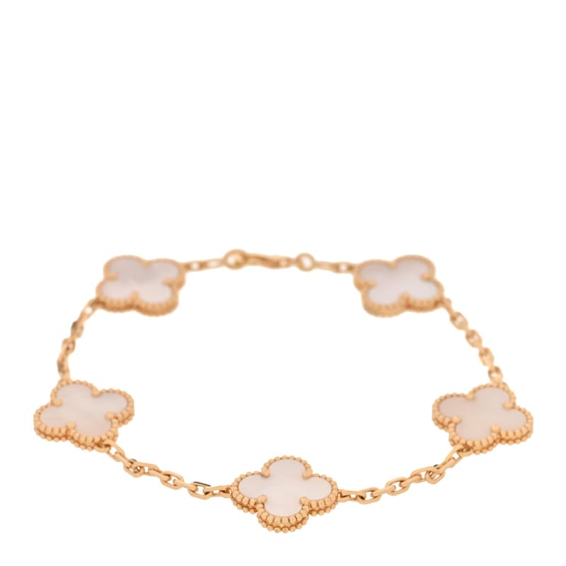 18K жовте золото перламутр 5 Motifs Vintage Alhambra браслет