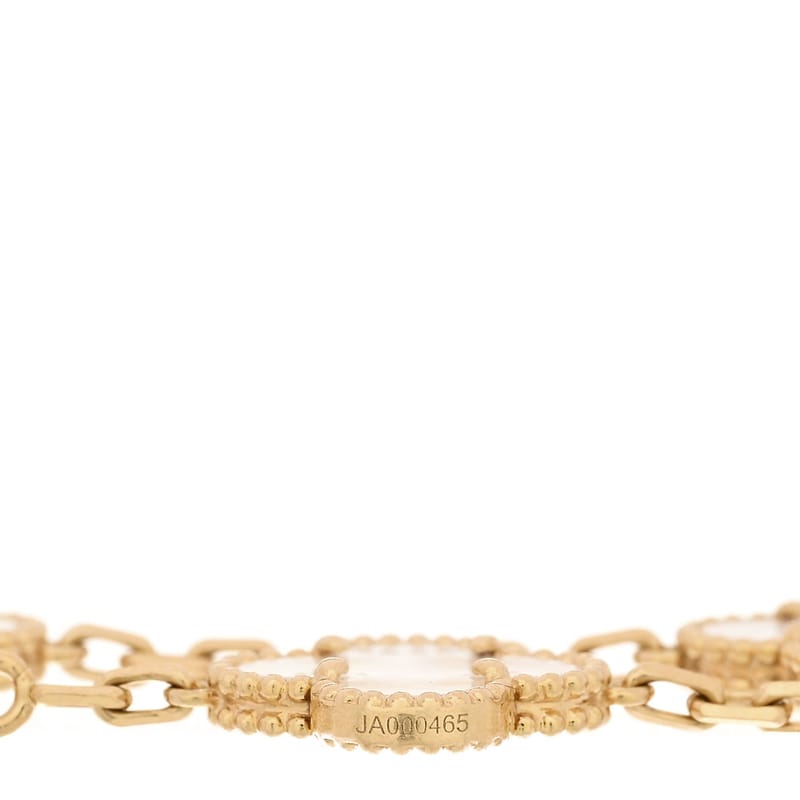 18K жовте золото перламутр 5 Motifs Vintage Alhambra браслет