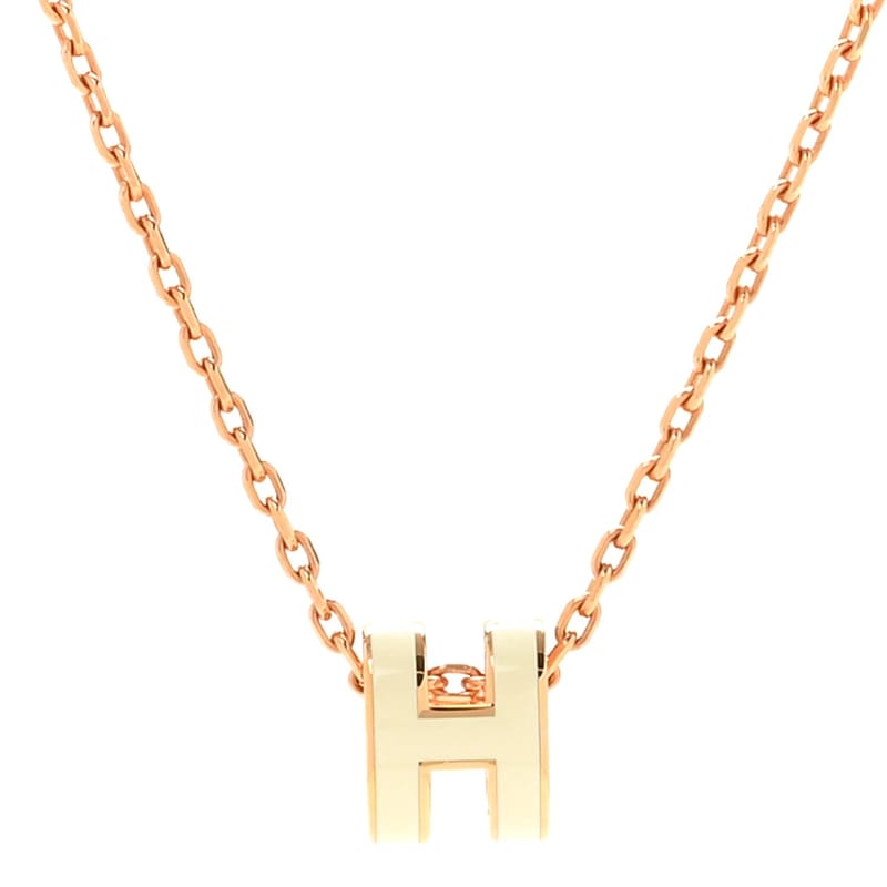 Lacquered рожеве золото Mini Pop H підвіска кольє білий