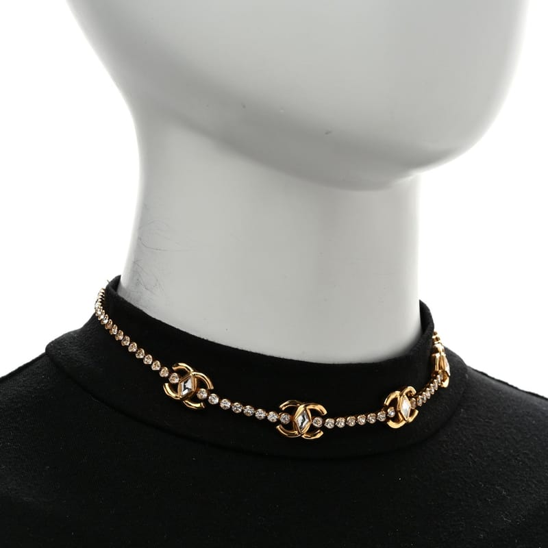 Metal Crystal CC Marquise чокер золото