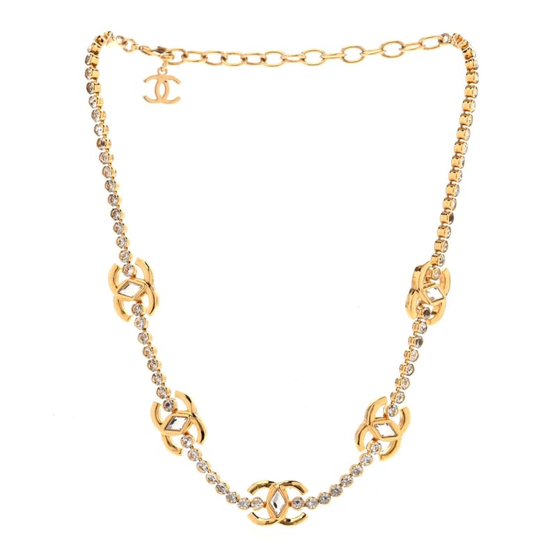 Metal Crystal CC Marquise чокер золото
