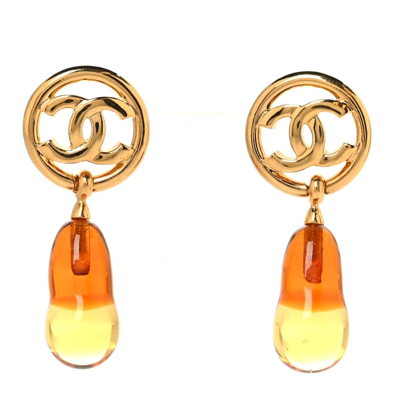 Metal Resin CC Drop сережки золото Brown