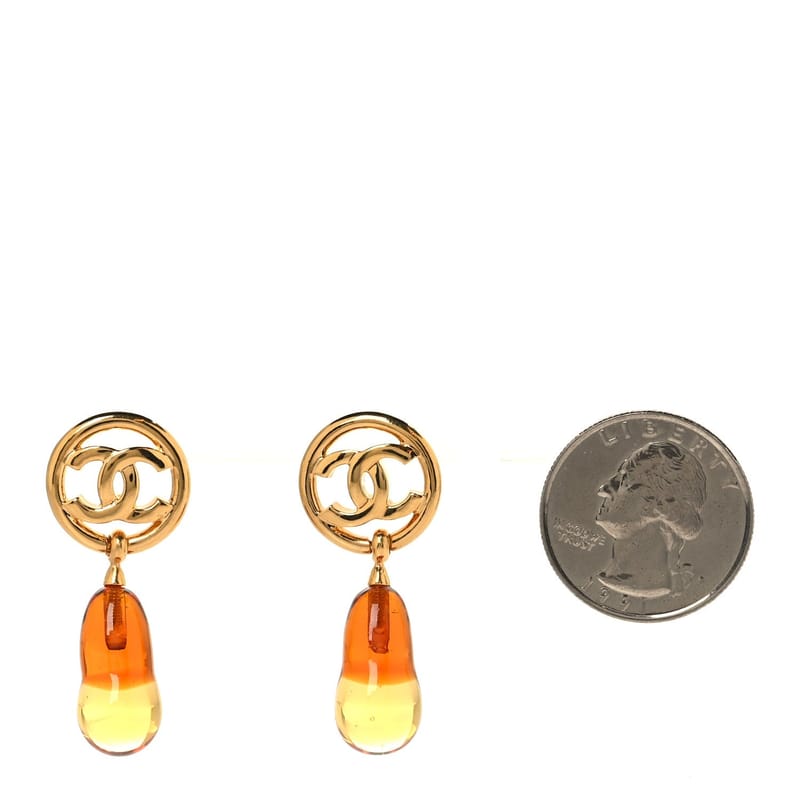 Metal Resin CC Drop сережки золото Brown