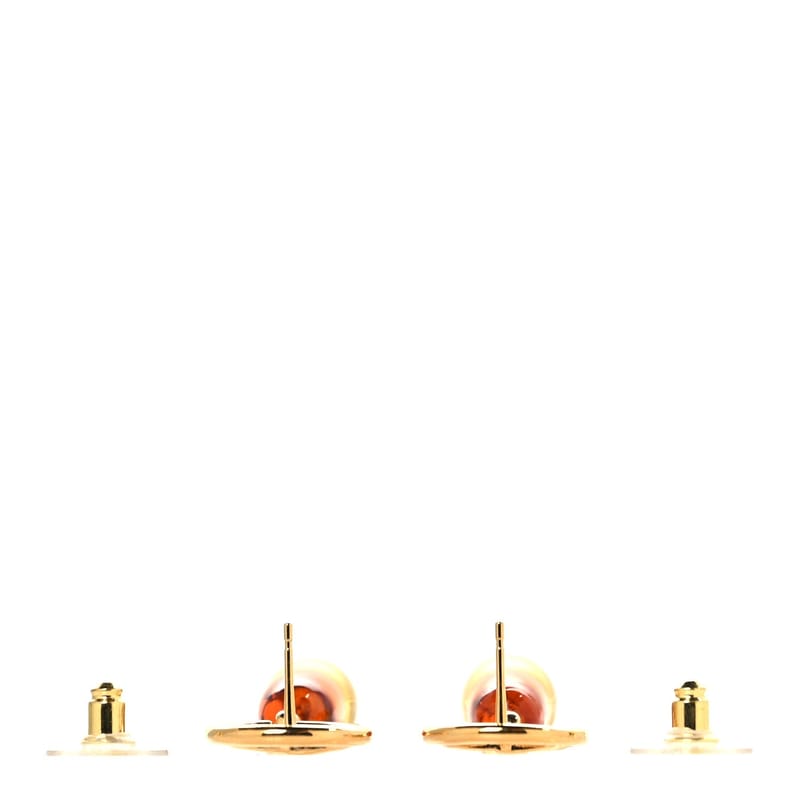 Metal Resin CC Drop сережки золото Brown