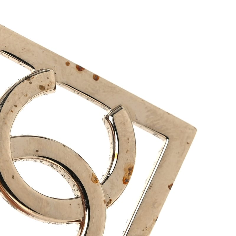 Metal Square Cutout CC Hoop сережки золото