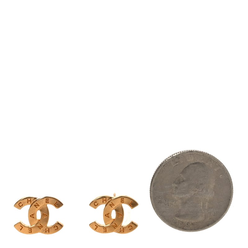 Metal CC Paris Button Stud сережки золото
