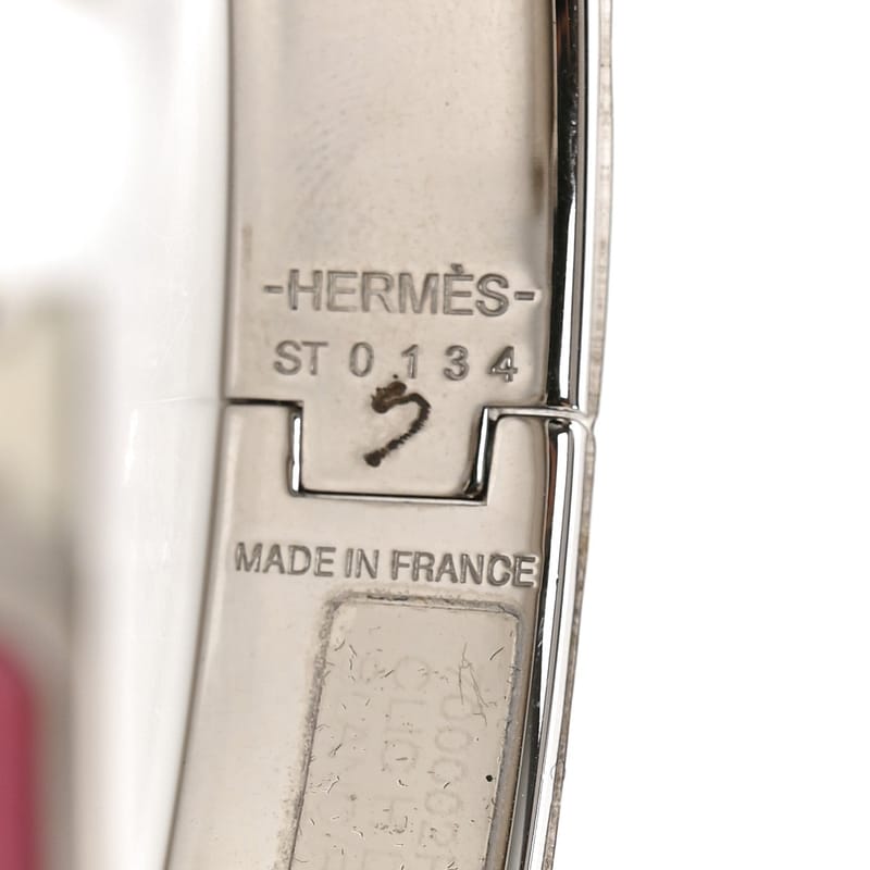 Enamel Narrow Clic Clac H браслет GM рожевий Velours білий
