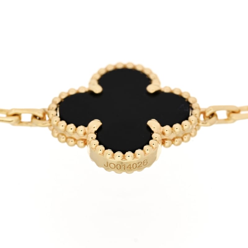 18K жовте золото чорний онікс 5 Motifs Vintage Alhambra браслет