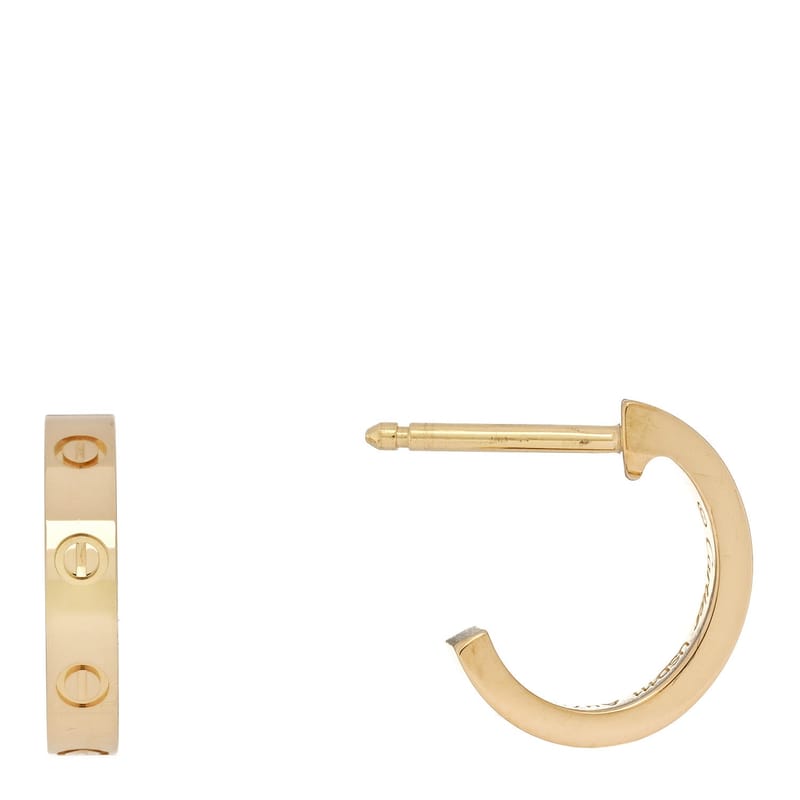 18K жовте золото Small LOVE Hoop сережки