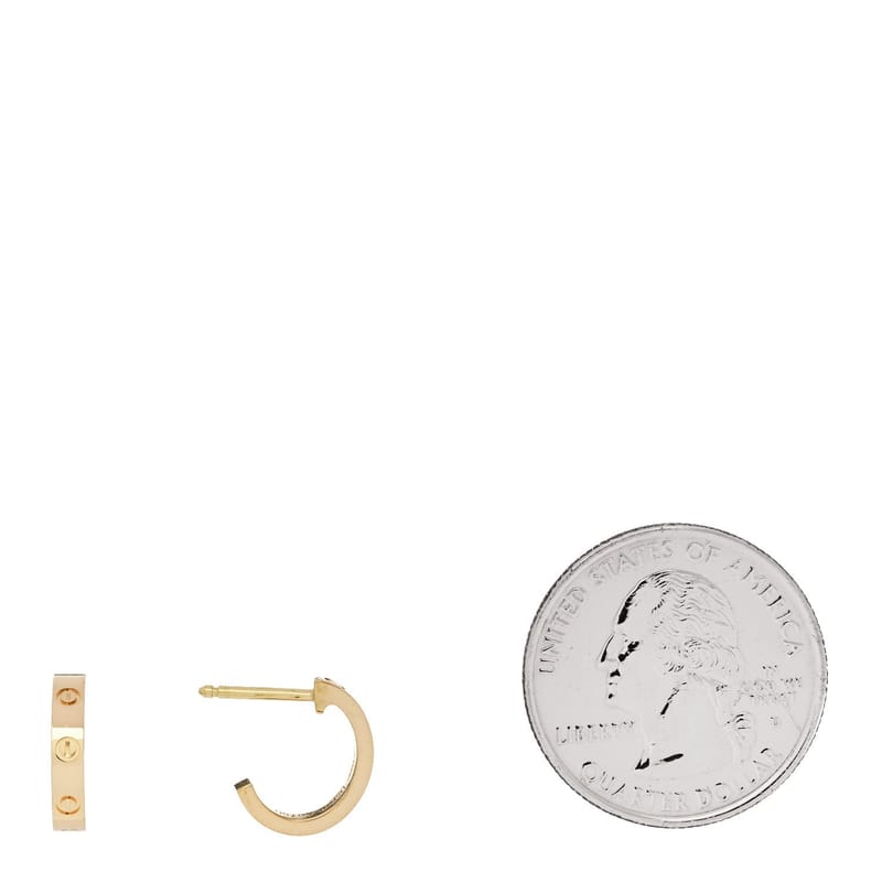 18K жовте золото Small LOVE Hoop сережки