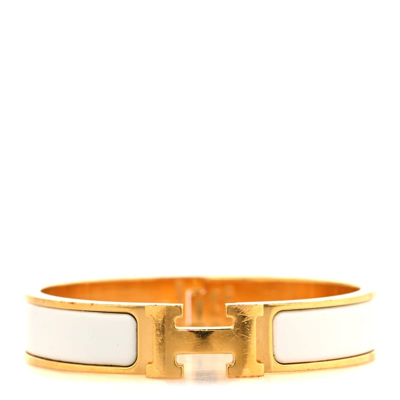 Enamel Narrow Clic Clac H браслет PM білий