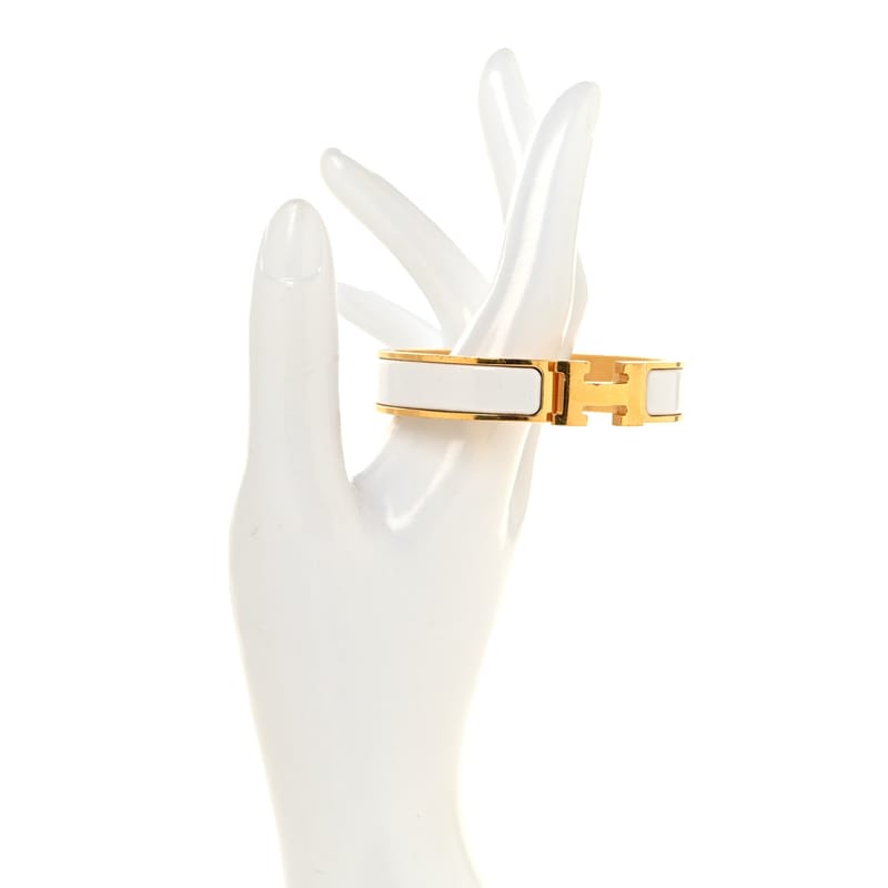 Enamel Narrow Clic Clac H браслет PM білий