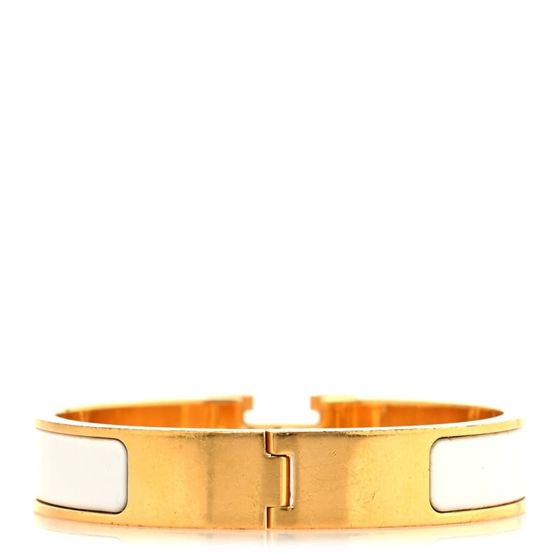 Enamel Narrow Clic Clac H браслет PM білий
