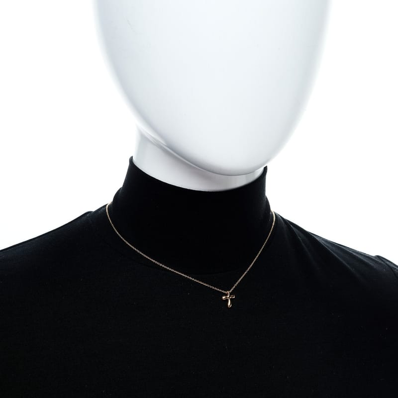 18K рожеве золото 12mm Elsa Peretti Cross підвіска кольє