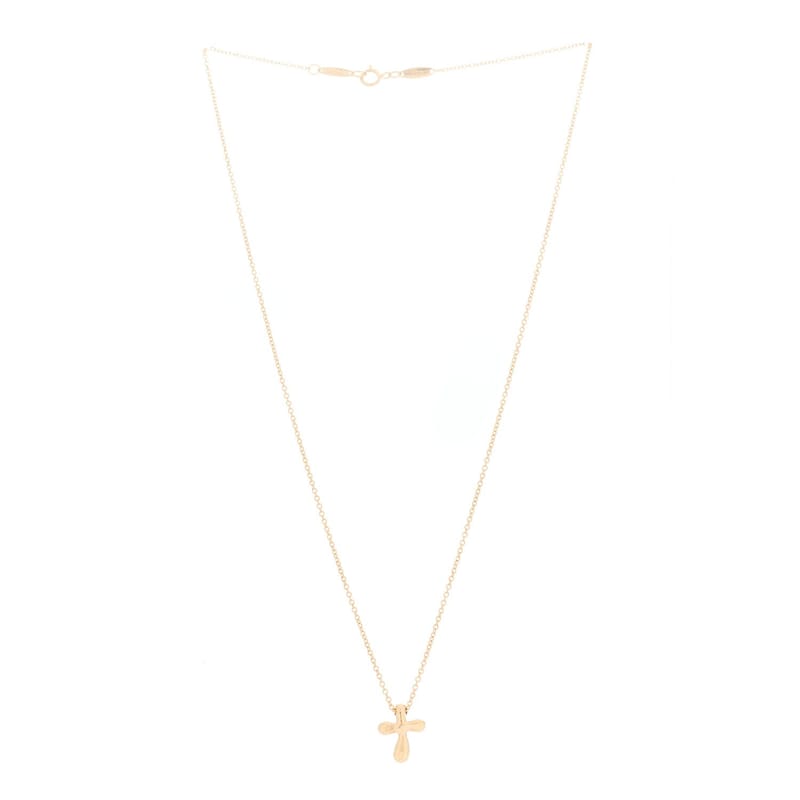 18K рожеве золото 12mm Elsa Peretti Cross підвіска кольє