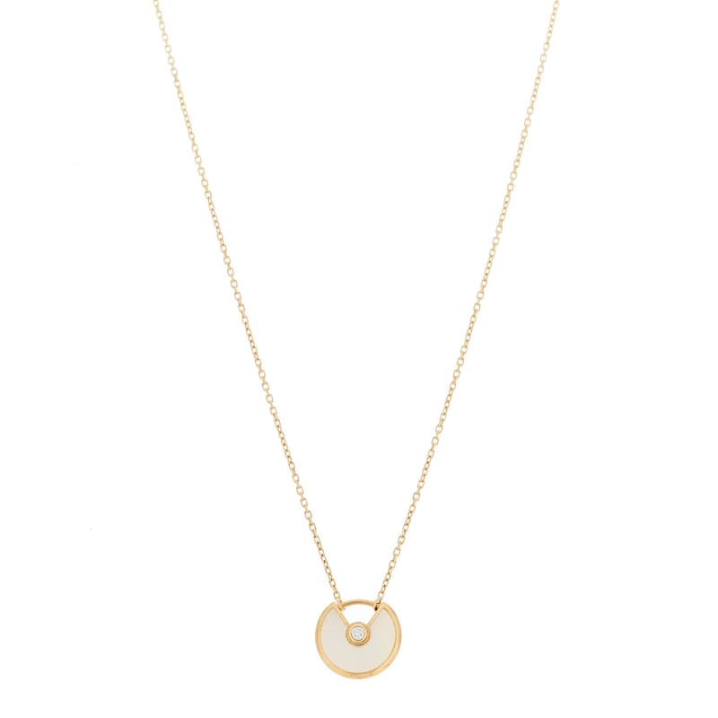 18K жовте золото діамант перламутр XS Amulette de Cartier підвіска кольє