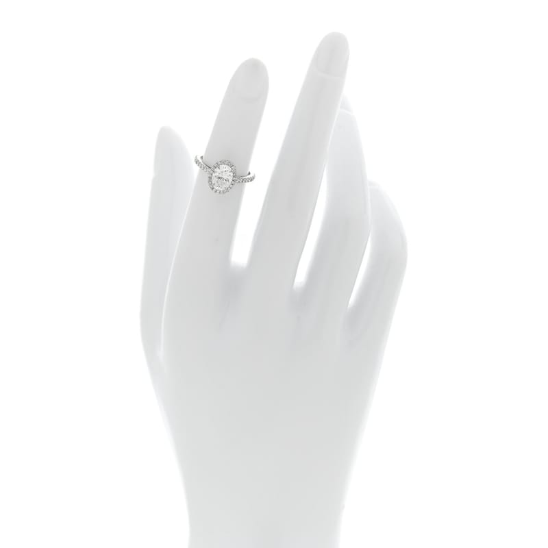 платина діамант 1.06ct Soleste Oval Cut Halo Engagement каблучка 46 3.75