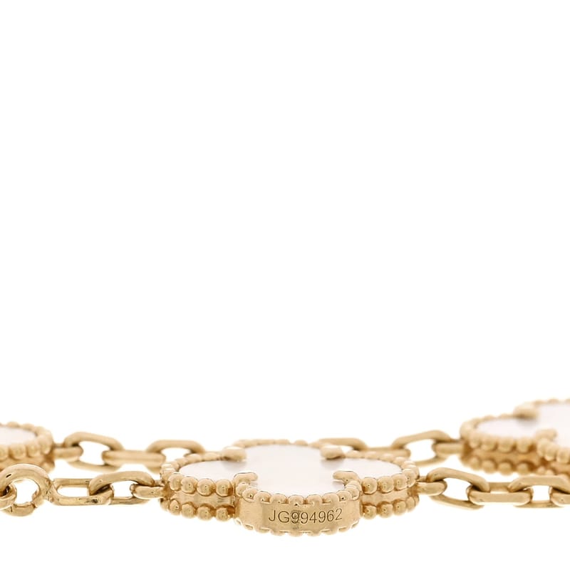 18K жовте золото перламутр 5 Motifs Vintage Alhambra браслет