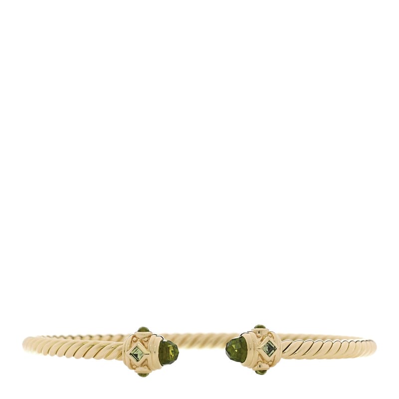 18K жовте золото Peridot 3.5mm Renaissance браслет