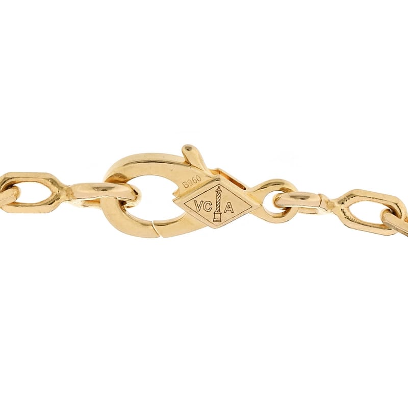 18K жовте золото 5 Motifs Guilloche Vintage Alhambra браслет