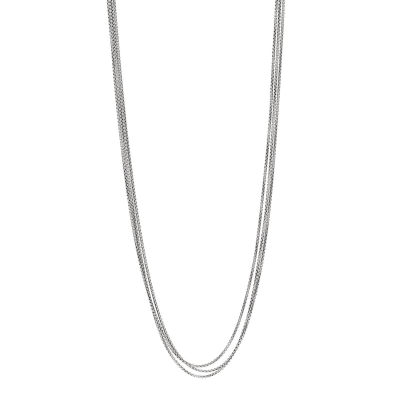 срібло 925 14K жовте золото 1.7mm Box ланцюг кольє 72"