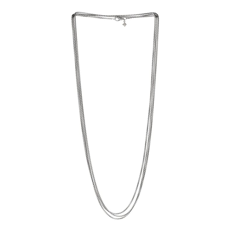 срібло 925 14K жовте золото 1.7mm Box ланцюг кольє 72"