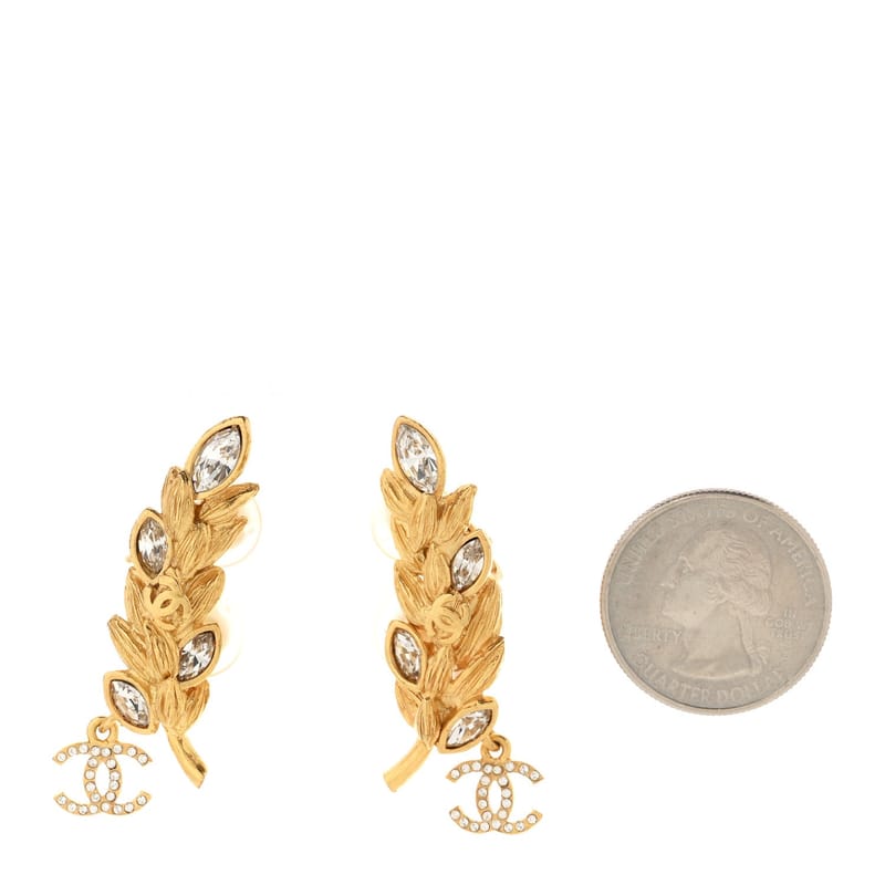 Crystal Sparkling Wheat CC Clip On сережки золото