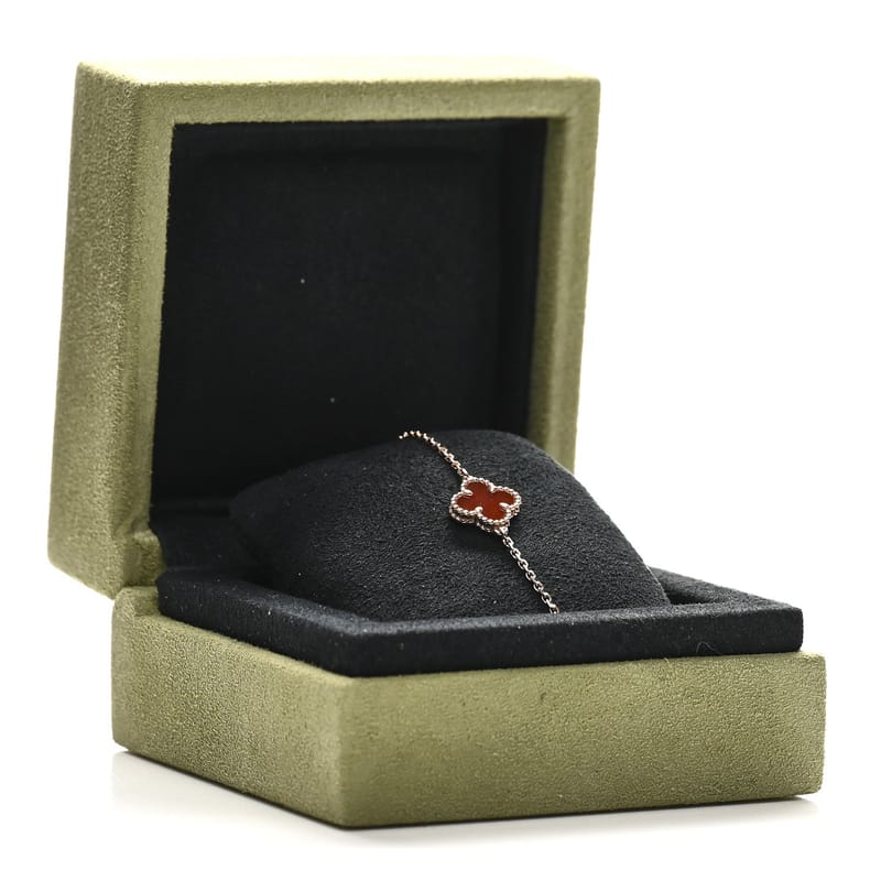 18K рожеве золото Carnelian Sweet Alhambra браслет