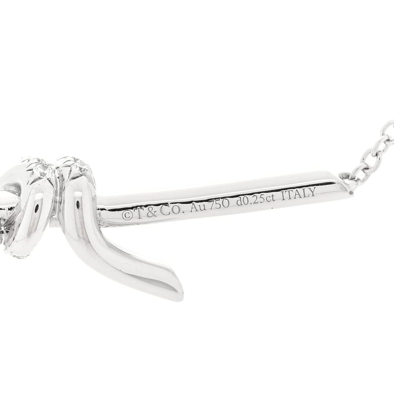 18K біле золото діамант Knot Pave кольє