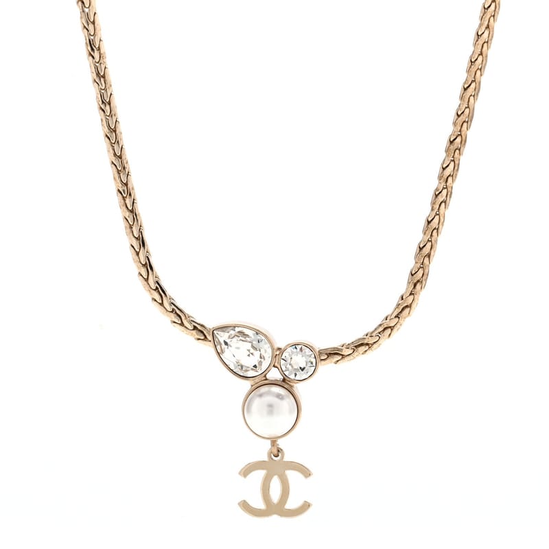 перлина Crystal CC Teardrop Braided кольє золото