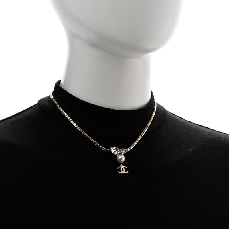 перлина Crystal CC Teardrop Braided кольє золото