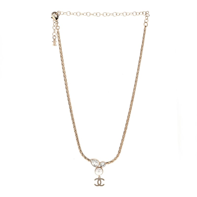 перлина Crystal CC Teardrop Braided кольє золото