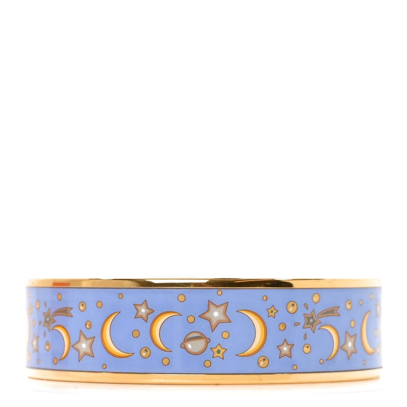 Enamel Printed Wide Moon Stars браслет 70 Bleu