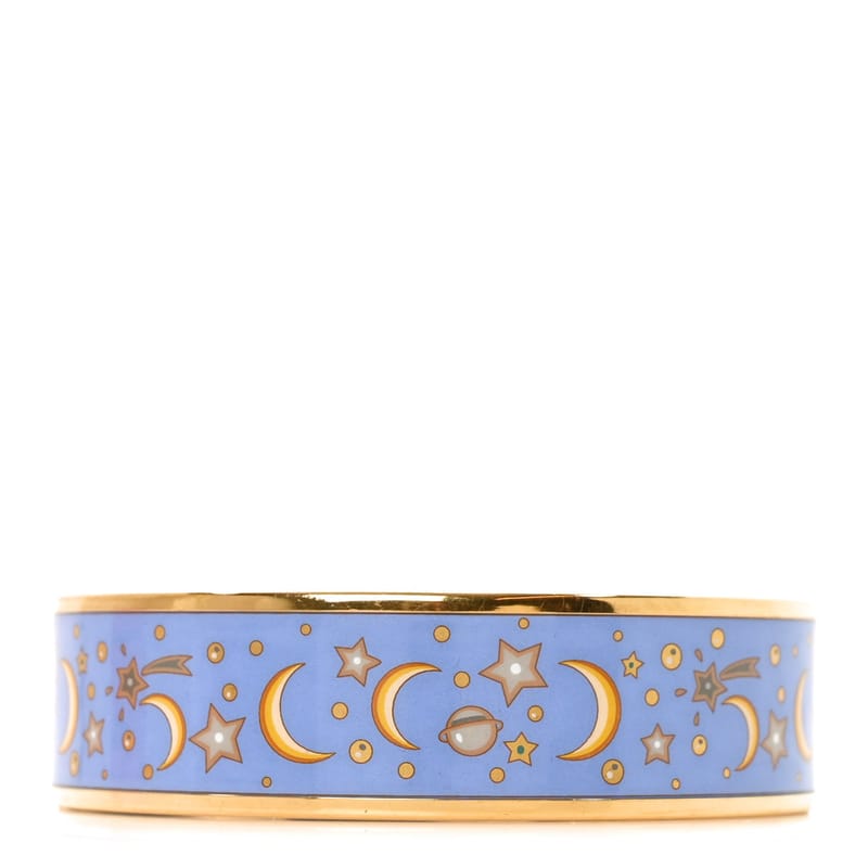 Enamel Printed Wide Moon Stars браслет 70 Bleu