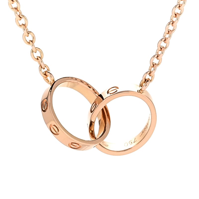 18K рожеве золото Interlocking LOVE кольє