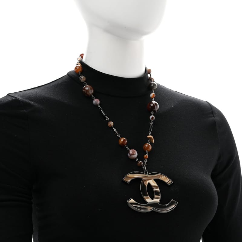 Agate Beaded Oversized CC підвіска кольє