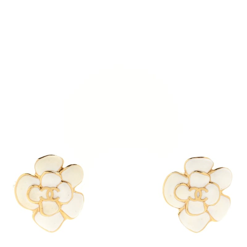 Metal Resin CC Camellia Stud сережки золото білий