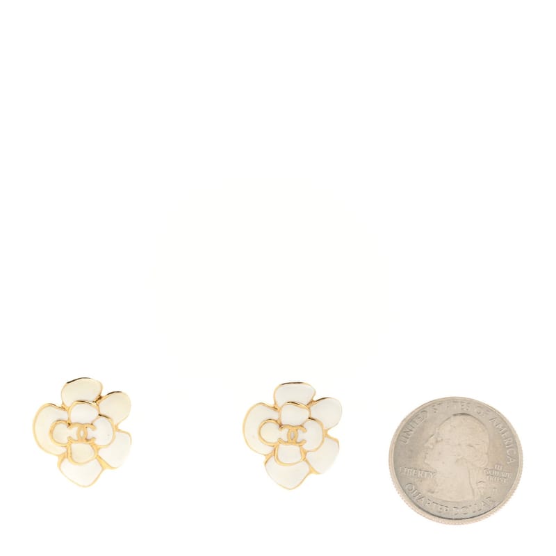 Metal Resin CC Camellia Stud сережки золото білий