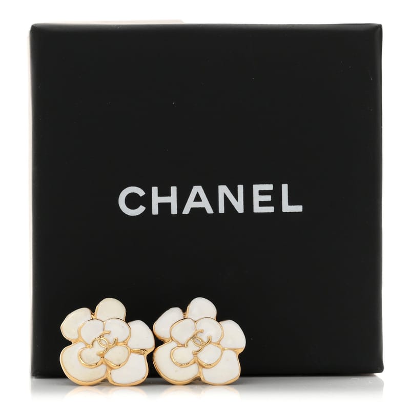 Metal Resin CC Camellia Stud сережки золото білий