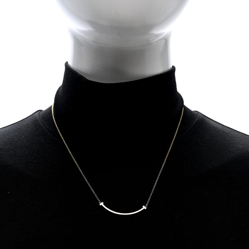 18K жовте золото Small T Smile підвіска кольє