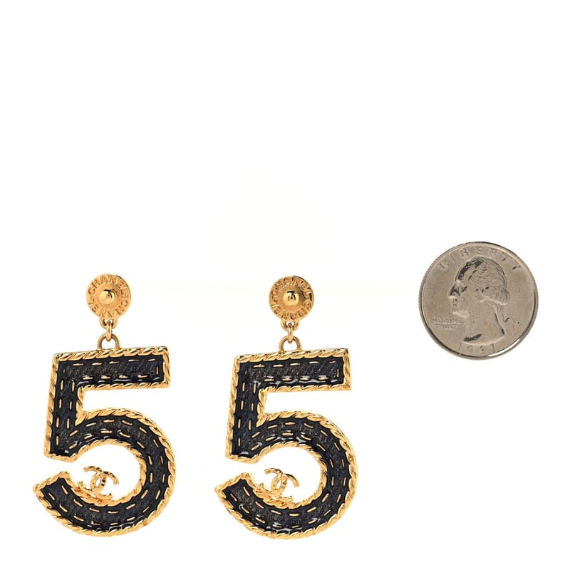 Metal Enamel CC No 5 Rope Drop сережки золото Denim Blue