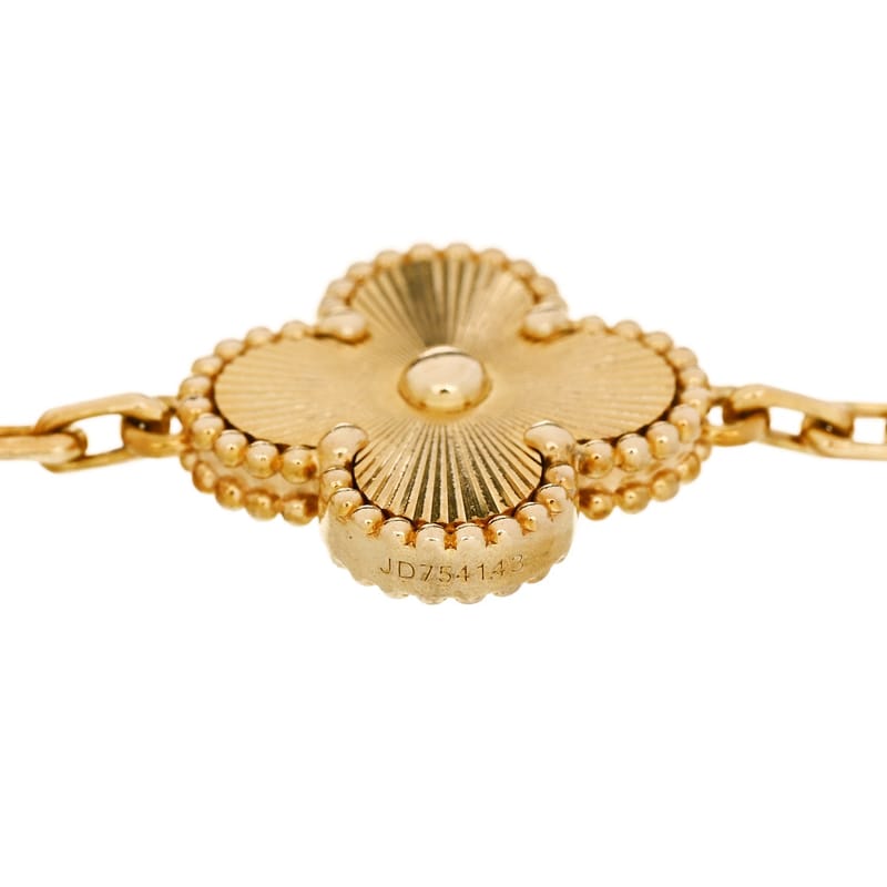 18K жовте золото 5 Motifs Guilloche Vintage Alhambra браслет