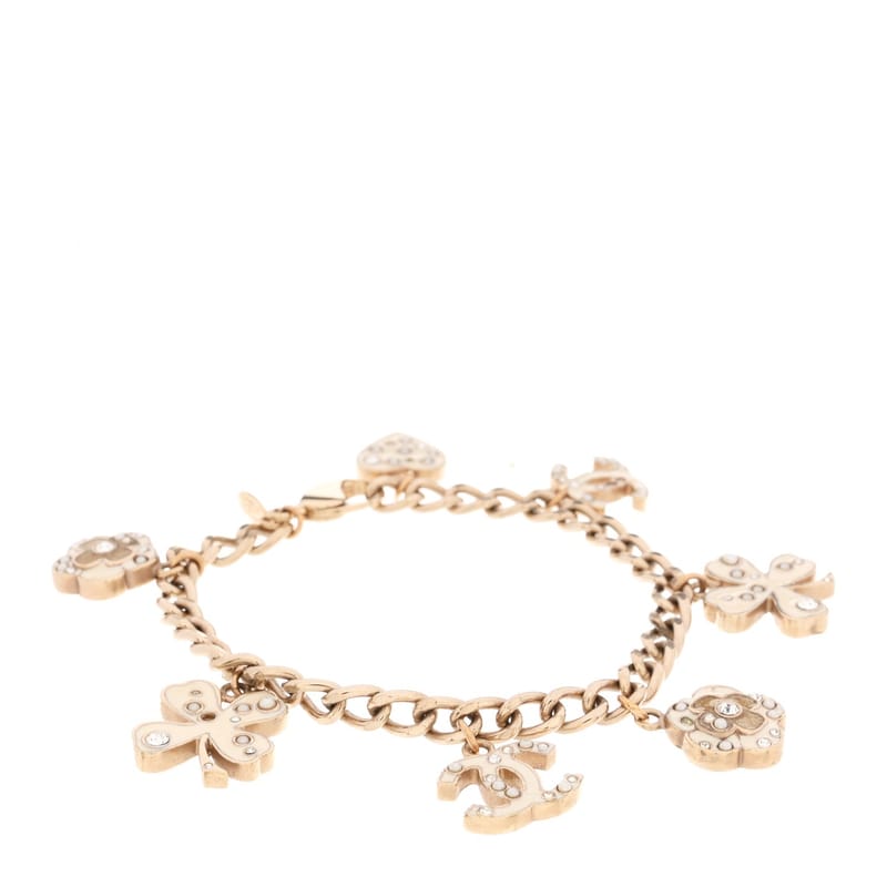 Enamel Crystal перлина CC Lucky Charms браслет золото білий