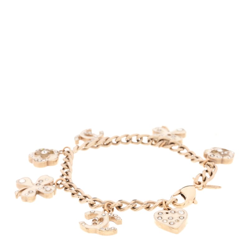Enamel Crystal перлина CC Lucky Charms браслет золото білий