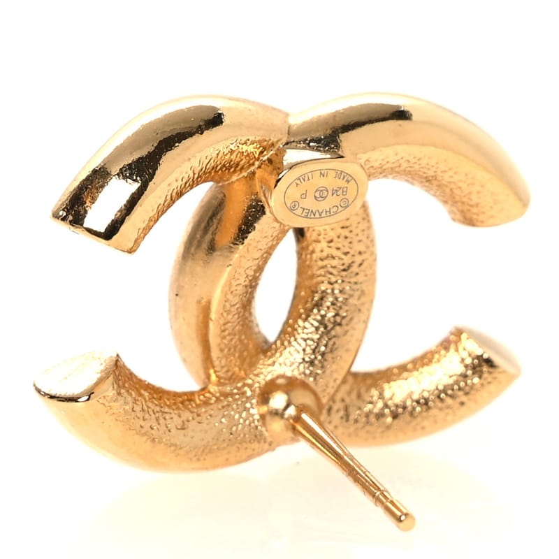 Enamel CC Logo сережки золото чорний білий