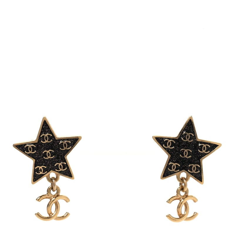 Metal Glitter Sparkle CC Star Drop сережки золото Navy Multicolor