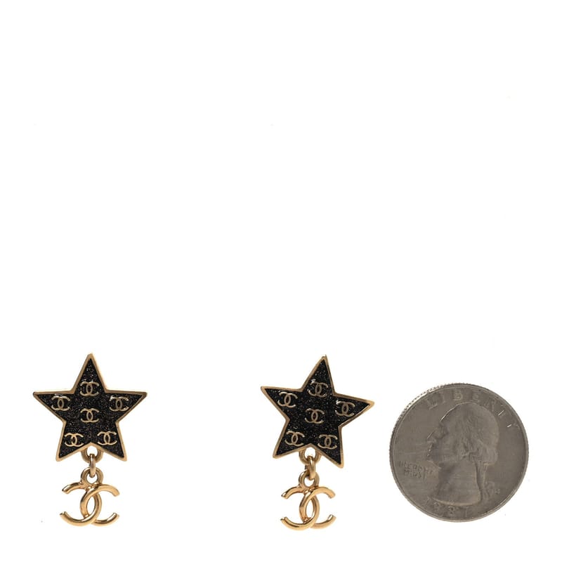 Metal Glitter Sparkle CC Star Drop сережки золото Navy Multicolor