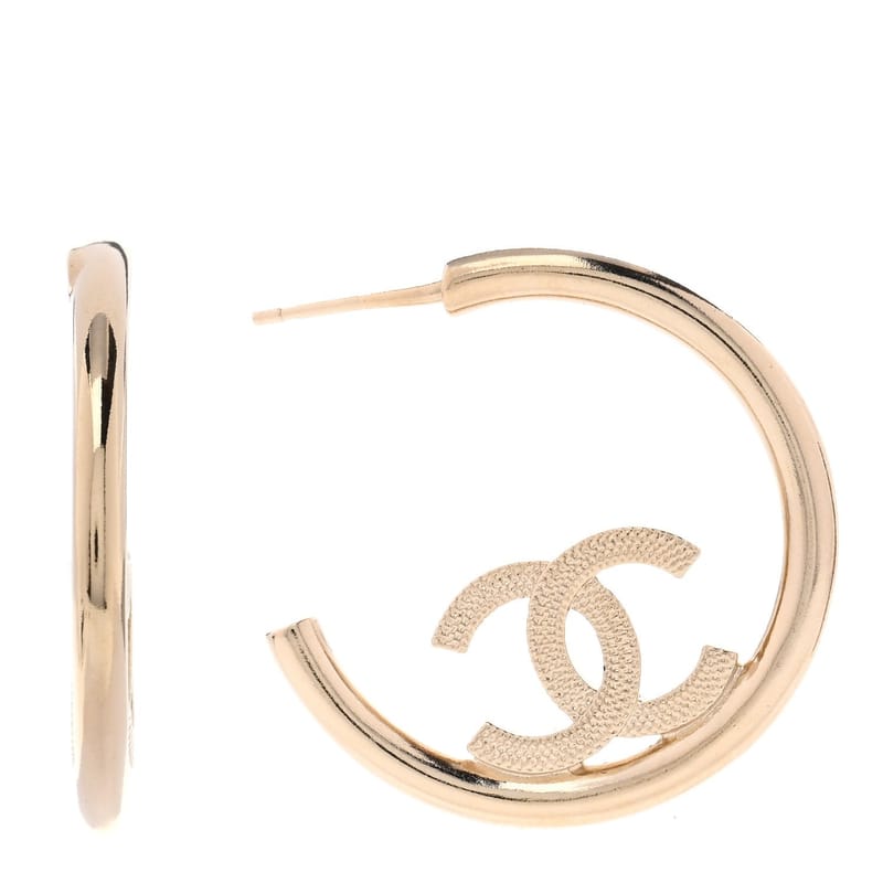 Metal Textured CC Hoop сережки золото