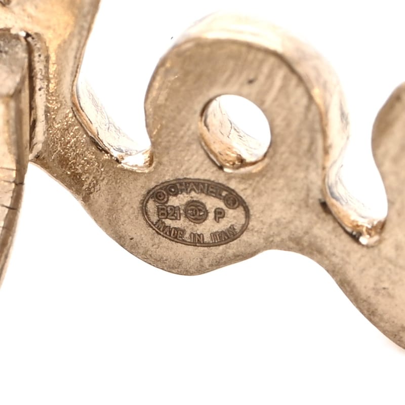 Metal Logo CC Turnlock Clip On сережки золото